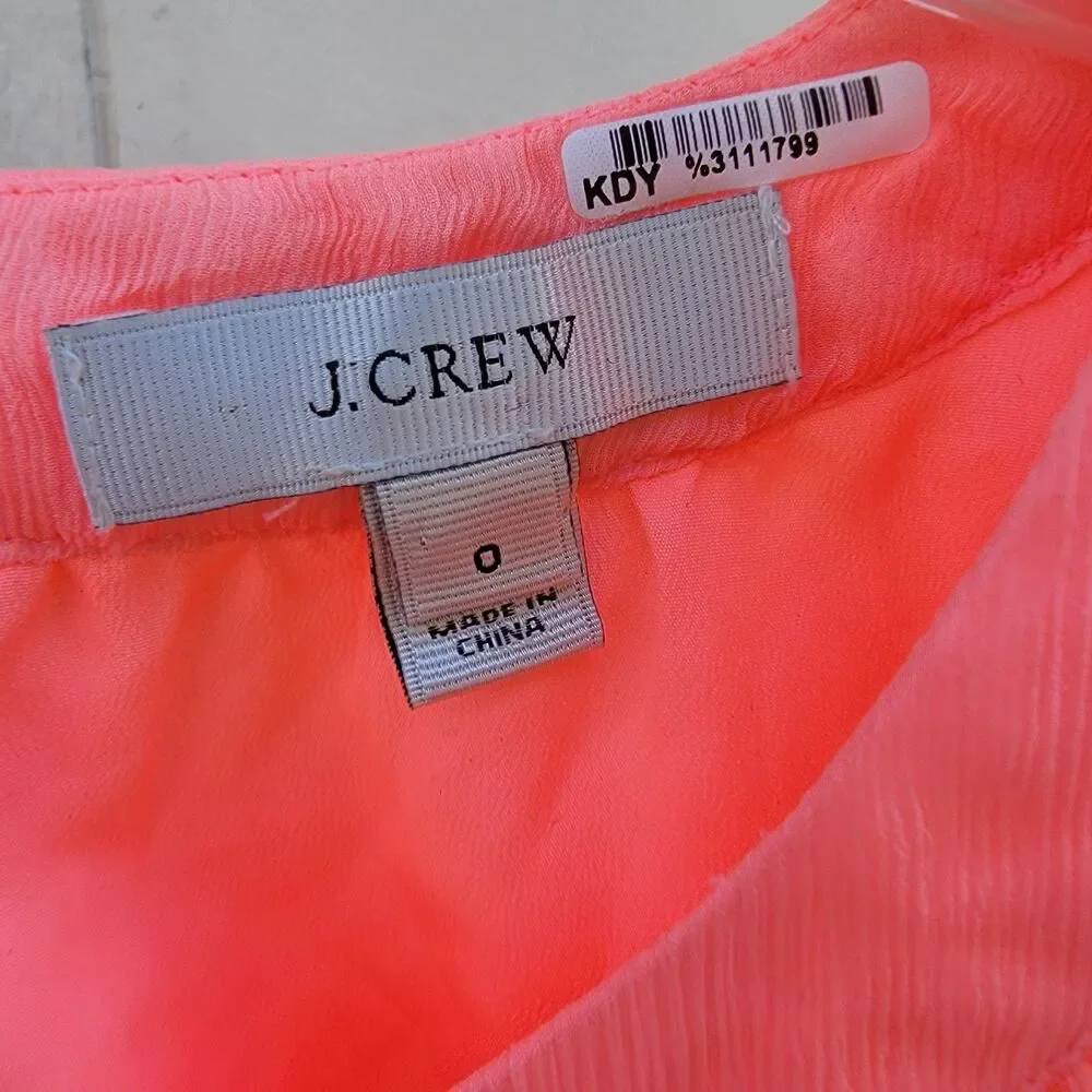 J. crew bright pink sleevless top Womens sz 0